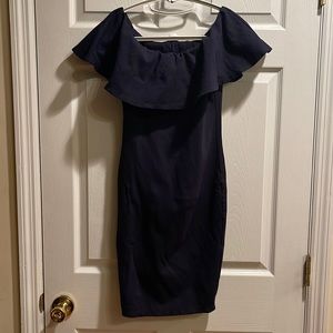 Steps Ny black off shoulder fitted dress medium